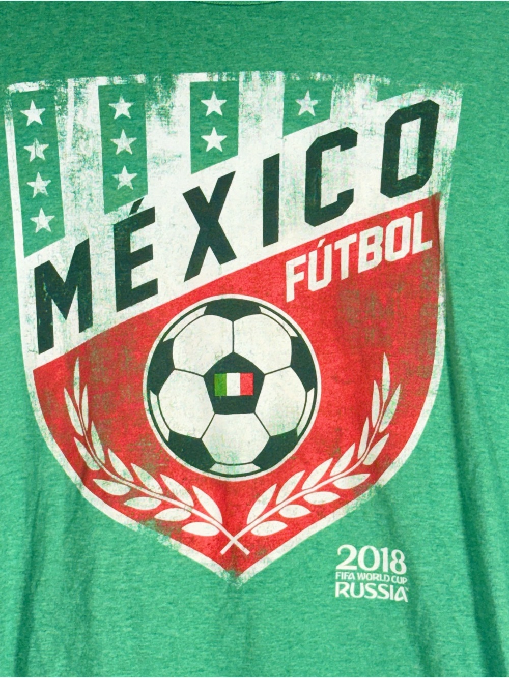 Mexico Fútbol 2018 FIFA Russia size Medium distressed print